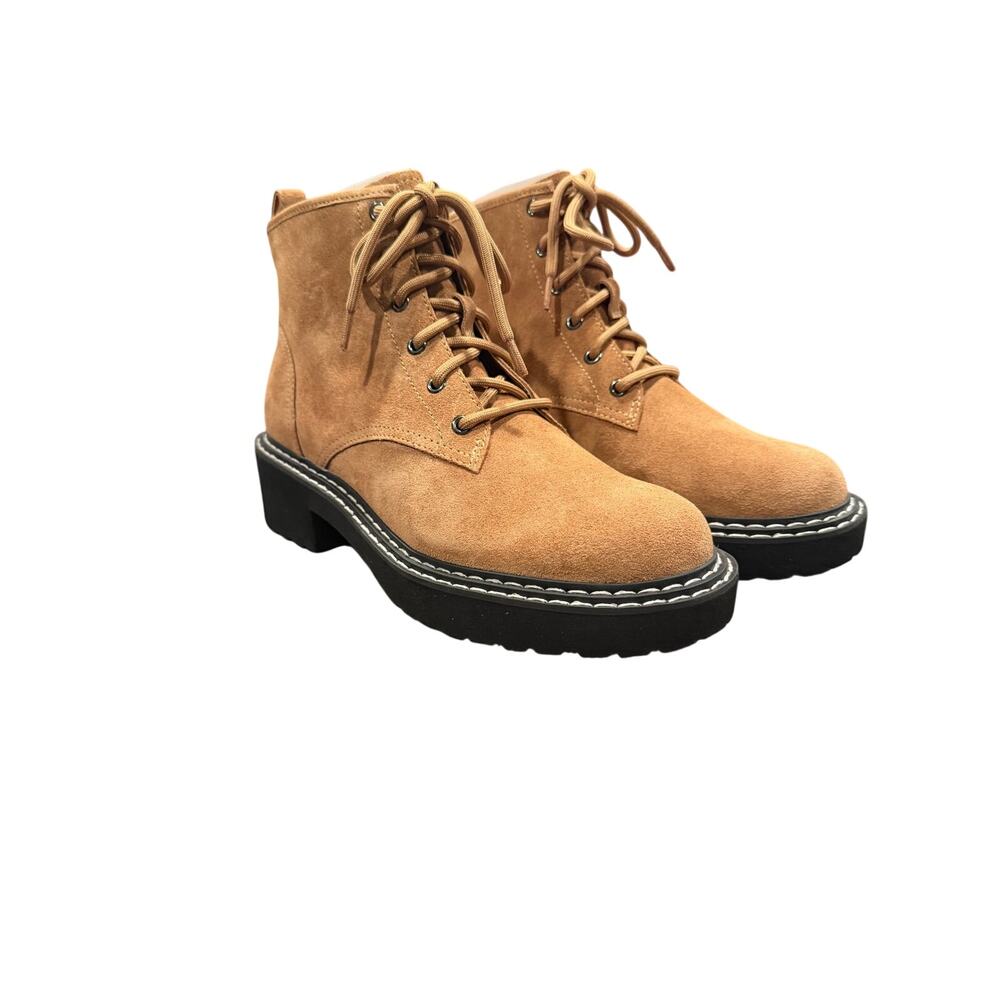 NWB Linea Paolo Carmel Brown suede Lace-Up Boots for Women 9